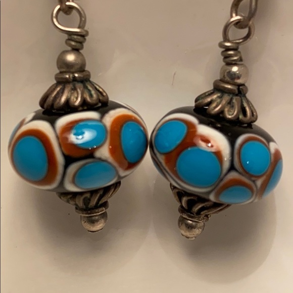 beautiful blue dangle earrings - Picture 5 of 5